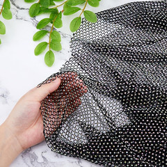 Rhinestones Mesh Fabric Crystal Bling Shiny Stretch Sparkling