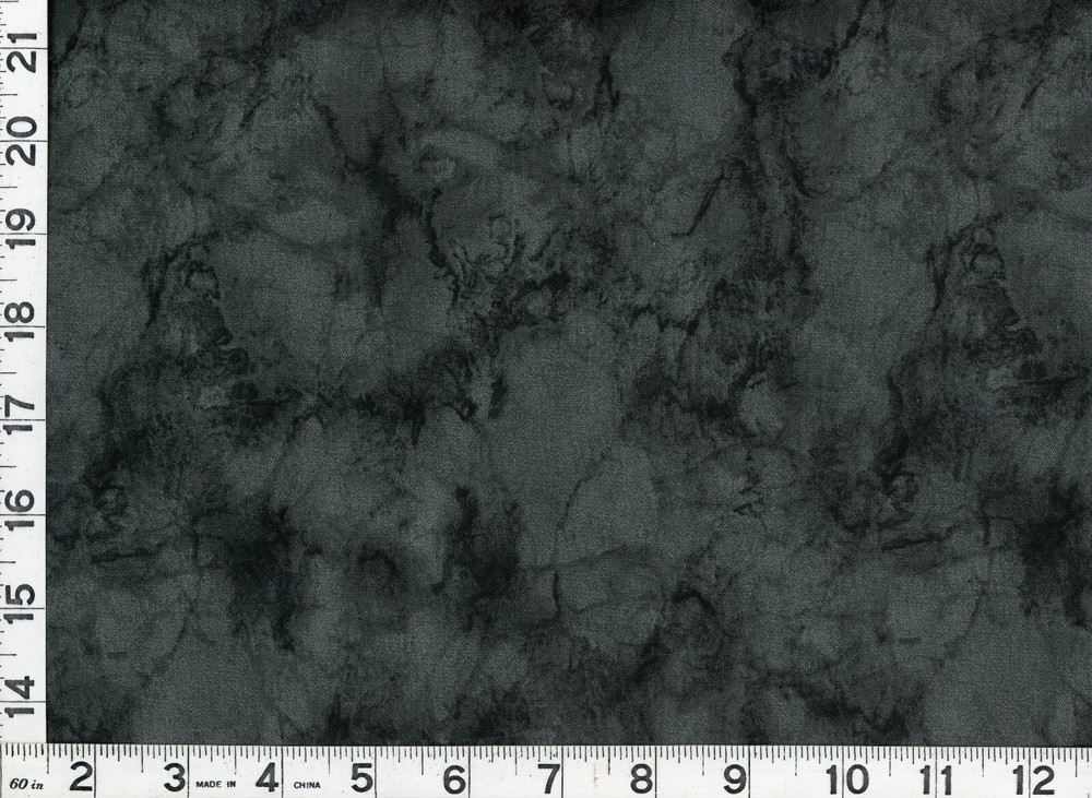 Black on Dark Gray Marbled Blender Quilting & Sewing Fabric by the Yard #2283