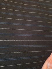 Black/Blue Pinstripe 100% Wool Fabric Apparel/Jacket/Home 2 Yards/56″W/LOT