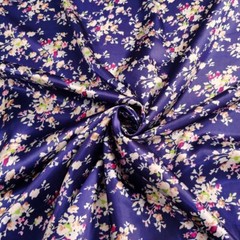 1yard X 1.48meter Soft Retro Floral Satin Fabric For Scarf Lining Shirt Gown Diy