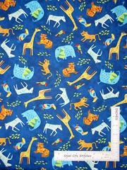 Safari Animal Giraffe Zebra Blue Fabric By Yard Cotton Timeless Treasures C4603