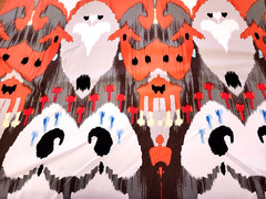 Ikat Style Stretch Suiting Fabric Sateen Weave By the Yard