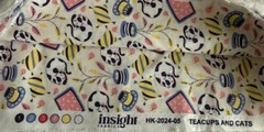 Teacups and Cats Cotton Black & White Kitties Fabric Insight 3 YDS + 11″ x 44″ W