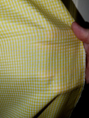 Yellow Gingham Fabric Yarn dyed woven Rayon Poly Yardage 122″ x 45″ w