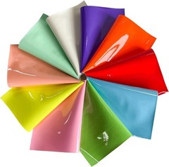 10 Pcs Glossy Solid Faux Leather Sheets for Crafts, 8.3″ x 11.8″21x30cm Color…