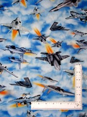 Patriotic Military US Air Force Fabric By The Yard Jet Plane Cotton QT Fabrics