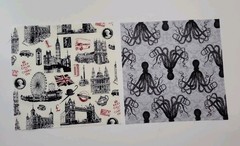 13 blocks of Octopus and London cotton quilting blocks each 8.5 x 8.5 inches