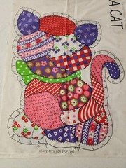 VTG Calico Cat Cut & Sew Pillow Patchwork Kitty Sewing Panel Doll Calpurnia