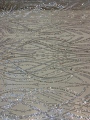 White Luxury Sequin Fabric on Mesh Beaded Sequin Lace – Glamorous Evening fabric