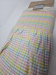 Smocked /Shirred Cotton Fabric pastel colors, sell by yard, 100% cotton. 44 in