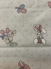 Precious Moments Pink Hearts Bunny SamB 1/2 Yard Spectrix Cotton Fabric – New
