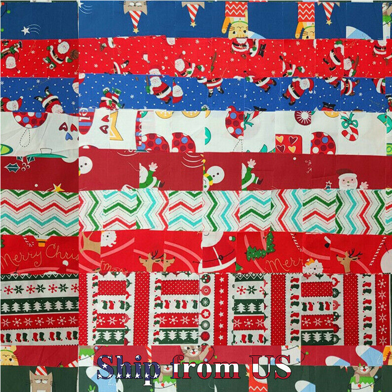 Christmas Cotton Fabric Decor Charm Pack Lot 100 5″ SQUARES Quilting Pre-Cut