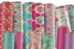 Calico Cowgirls Floral Vines Teal Fabric Poppie Cotton By Half Yard Cont Cut
