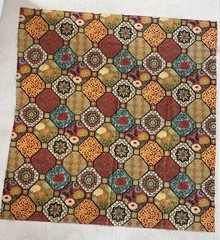 Mosaic Tile Fabric Moroccan Mediterranean Pattern Colorful Remnant 41×43
