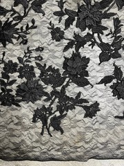 Nina BLACK Polyester 3D Floral Embroidery on Mesh Lace Fabric by the Yard – 100