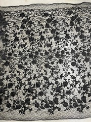 Nina BLACK Polyester 3D Floral Embroidery on Mesh Lace Fabric by the Yard – 100