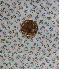 Light Blue Cotton Calico Fabric W/Multicolor Floral 44/45 X 1 Yard