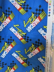 NASCAR RACING 2 PCS. BLUE CHECKERED FLAG LOGO Cotton Fabric 21″X44″ 16″X44″