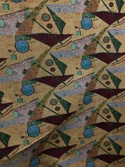 MULTICOLOR GEOMETRIC POLY COTTON UPHOLSTERY BROCADE FABRIC (54 in.) Sold BTY