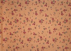 Peach with Floral Linen & Rayon Blend Fabric