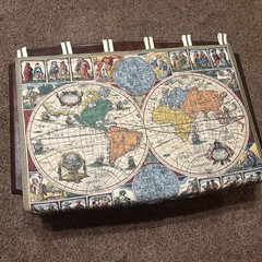 Vintage French Tapestry Antique Map Pictorial Wall Tapestry 46”x33” Map Only