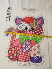 VTG Calico Cat Cut & Sew Pillow Patchwork Kitty Sewing Panel Doll Calpurnia