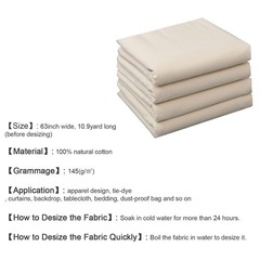 63In X 10.9 Yards 100% Cotton Muslin Fabric Medium Weight Natural Unbleached Mu
