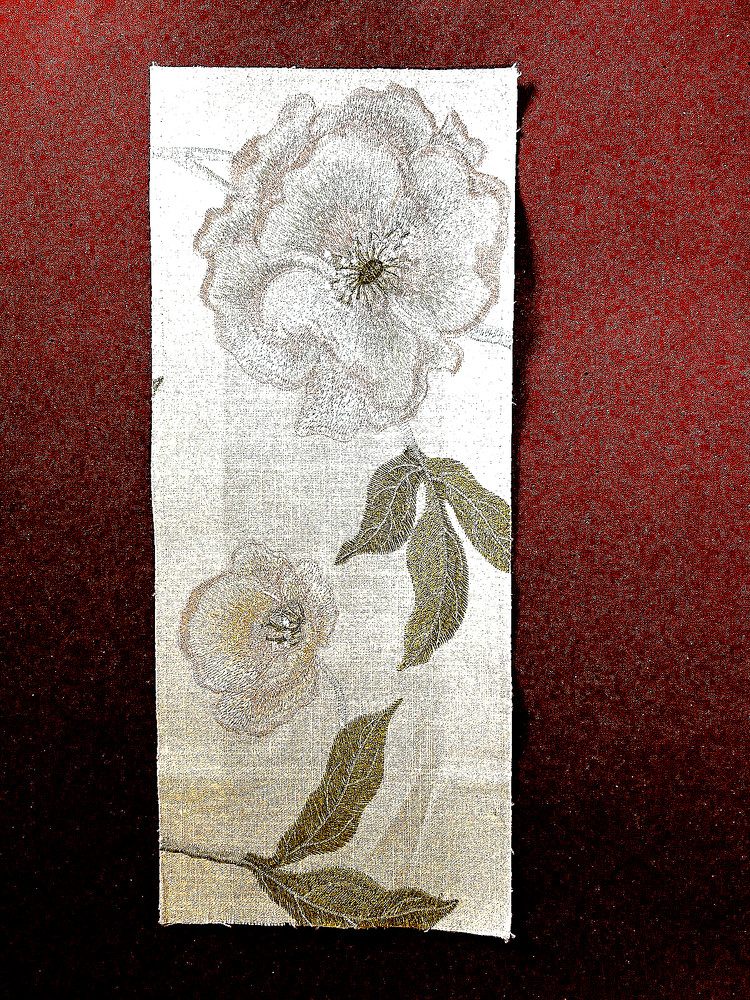 Embroidered Flower Floral Designer Fabric SampleLite Pale Pink /Blush