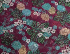 Sushila Vintage Dark Purple Scrap Saree Pure Chiffon Printed Branded Sari Fabric