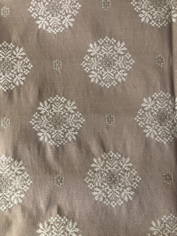 3-YARDS Tan/Beige Medallion Print Upholstery Fabric 58″