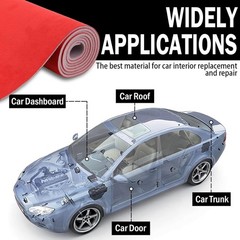 Red Suede Headliner Fabric 54″ L x 60″ W with Foam Backing Auto Suede Roofing