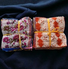 Indian Vintage 25 Pc Of Recycle Silk Sari Remnants/Fabric 8″X8″ Fabric Scraps