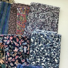 Mixed Lot Fabric Pieces Scraps Remnants Floral Prints Stitch Crafting Over 2 Lb