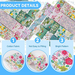 40Pcs Jelly Roll Fabric Precut Strips for Quilting 2.5×39 Inch(6.5x100cm) Cotton