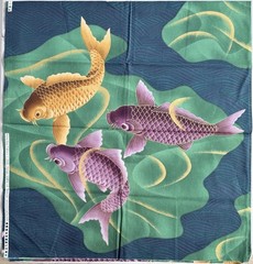Kona Bay Fabric Asian Koi FIsh GORGEOUS 48″ x 44″*** 1 1/3 Yard