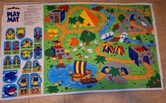 The Beginner’s Bible Play Mat Fabric Panel 60″x35″ Boat Castle Pyramid Jail FrSH