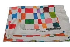 Organic Cotton Knit Sewing Fabric Colorful Watercolor Checkered Nicola Design