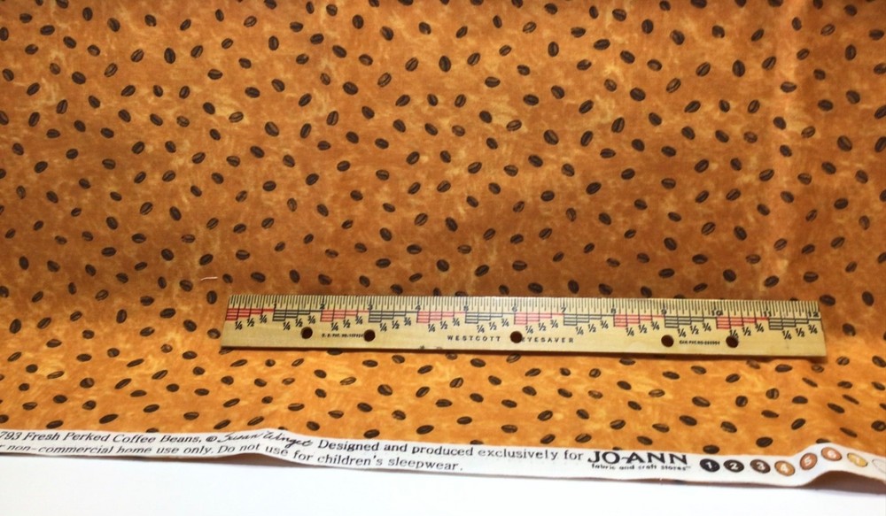 Susan Winget Coffee Beans Fabric 1 yard X 44” New