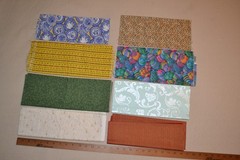 Cotton fabric, 46 pieces of mixed prints, 0.3-0.4 yds each, over 5 lbs total