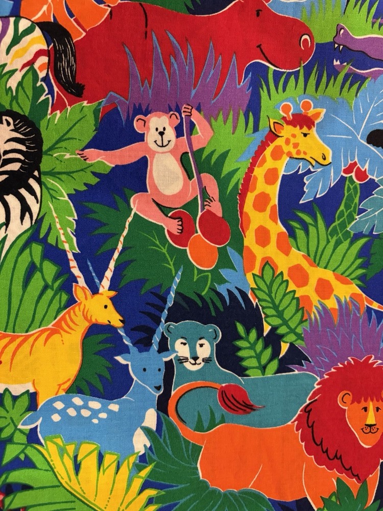Cranston VIP Jungle Animal Fabric 5 Yards Continuous Safari Zoo Cotton Colorful