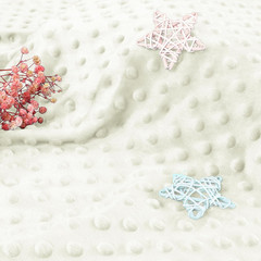 Minky Dot Fabric by the Yard, 1 Yard X 60 Inch Wide Soft Plush Fabric White Flee