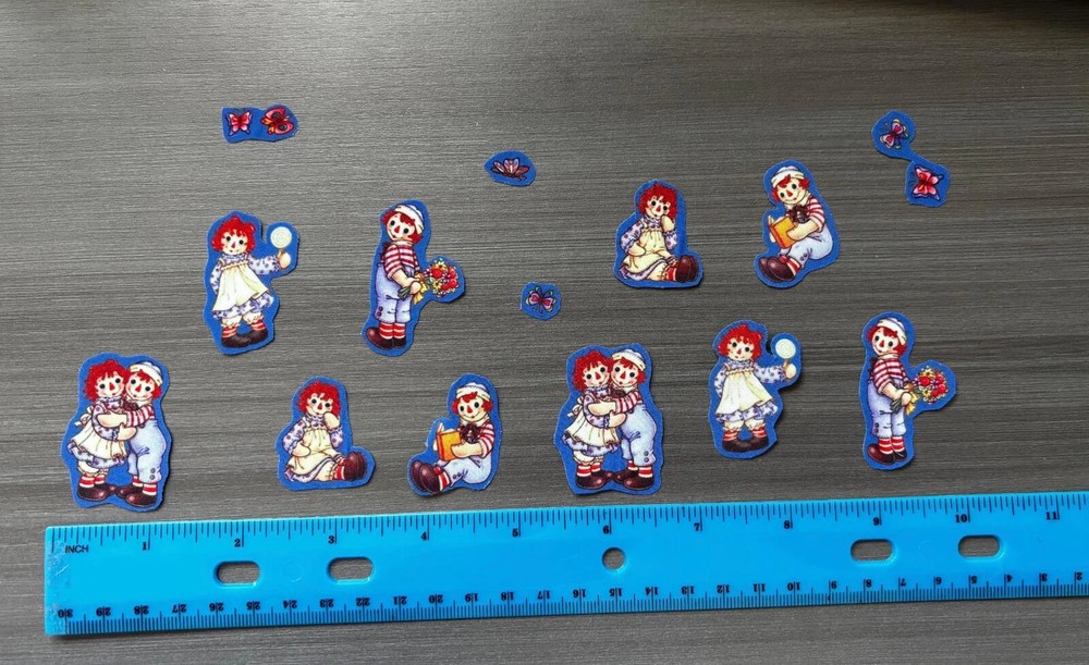 Raggedy Ann and Andy Pre-Cut Iron on Fabric Appliques