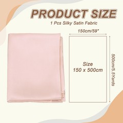 5.5 Yards 59″ Wide Nude Pink Satin Fabric by the Yard for Bridal Dress