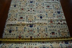 By 1/2 Yd, Vintage, Country School & Garden on Light-Yellow Quilt Cotton, B1211