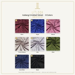 Iceberg Crinkled Velvet Fabric by the Yard — Black, 4-Way Stretch, 58/60″