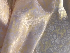 Ivory Gold Dragon Brocade Fabric 45” Width Sold By The Yard