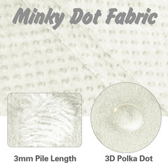Minky Dot Fabric by the Yard, 1 Yard X 60 Inch Wide Soft Plush Fabric White Flee