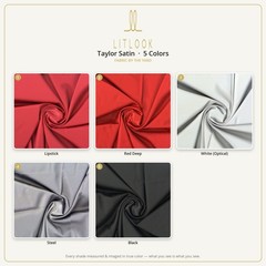 Taylor Satin Fabric by the Yard — 5 Colors, 220 GSM Medium Weight, 2-Way Stretch