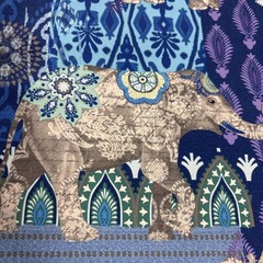 Ruth Levison For Timeless Treasures Cotton Fabric Elephants India (C2) 1 YARD