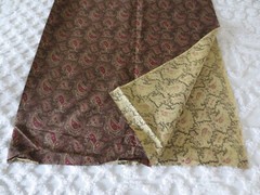 4351. CARNAC Brown PAISLEY Cotton or Linen FABRIC – 41-1/2″ x 3-3/4 yds.